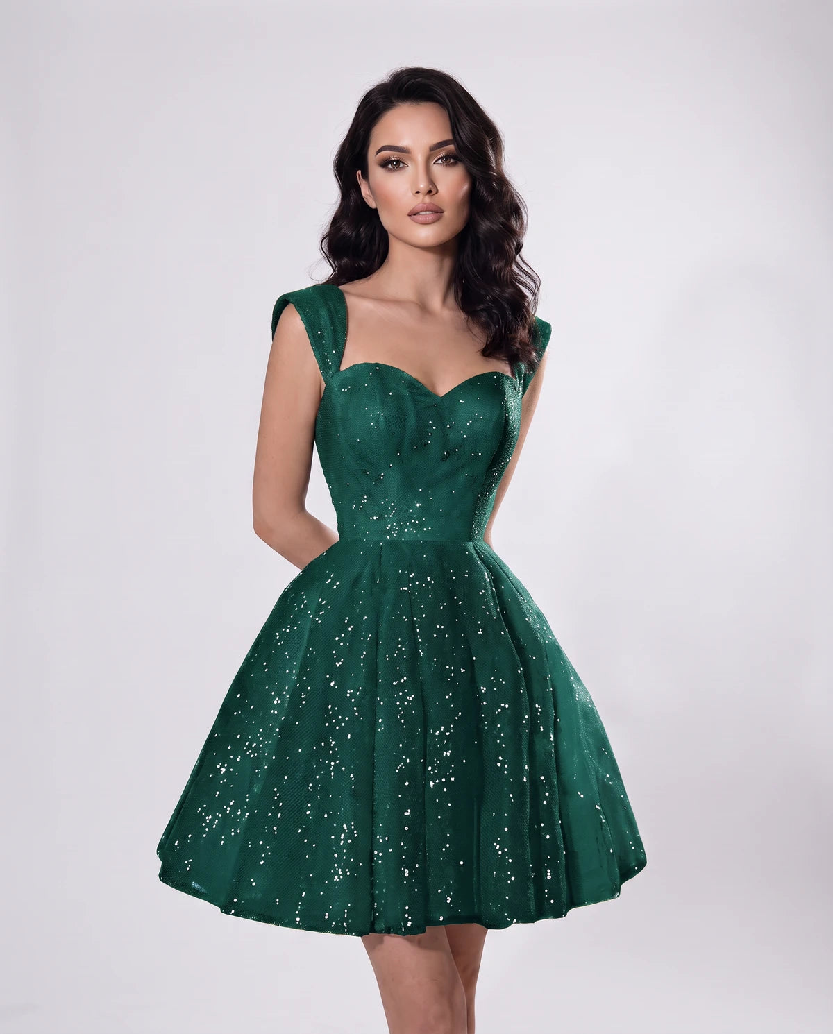 Camellia Mini Dresses — Green