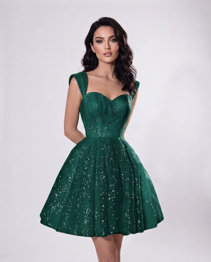 Camellia Mini Dresses — Green