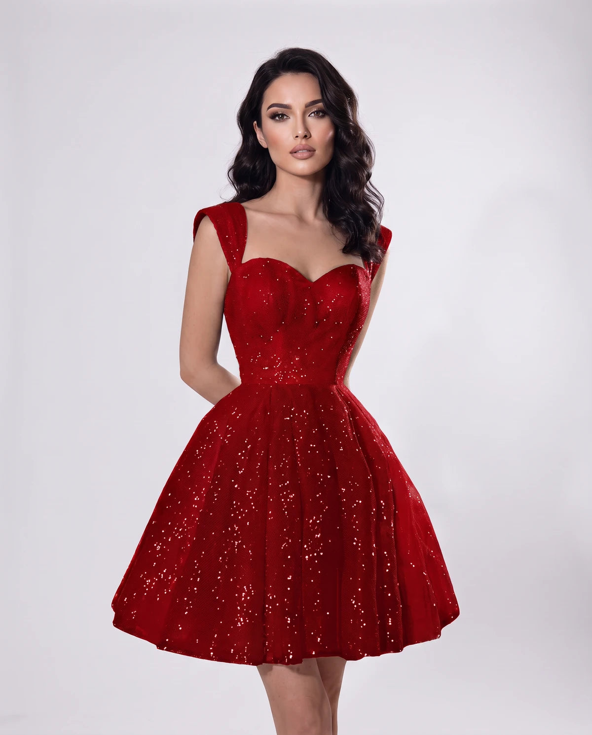 Camellia Mini Dresses — Red