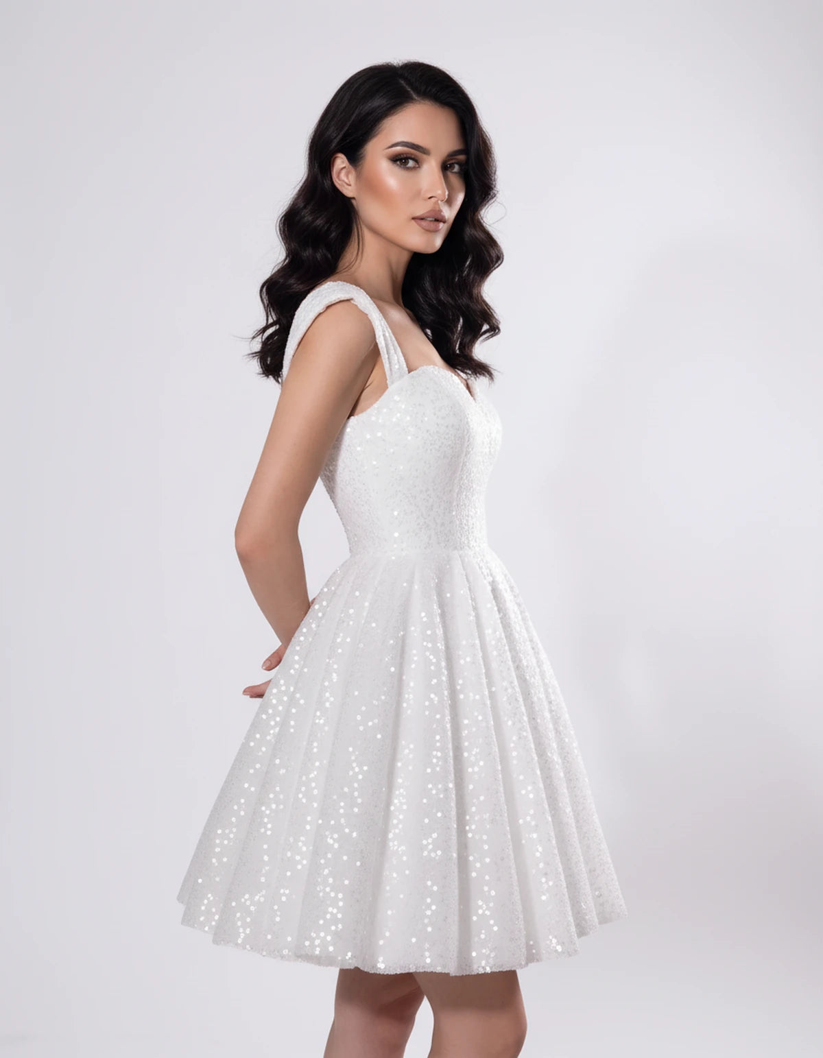 Camellia Mini Dresses — White | SKU: RB-7b5df1-white-2,RB-7b5df1-white-4,RB-7b5df1-white-6,RB-7b5df1-white-8,RB-7b5df1-white-10,RB-7b5df1-white-12,RB-7b5df1-white-14,RB-7b5df1-white-16,RB-7b5df1-white-16W,RB-7b5df1-white-18W,RB-7b5df1-white-20W,RB-7b5df1-white-22W