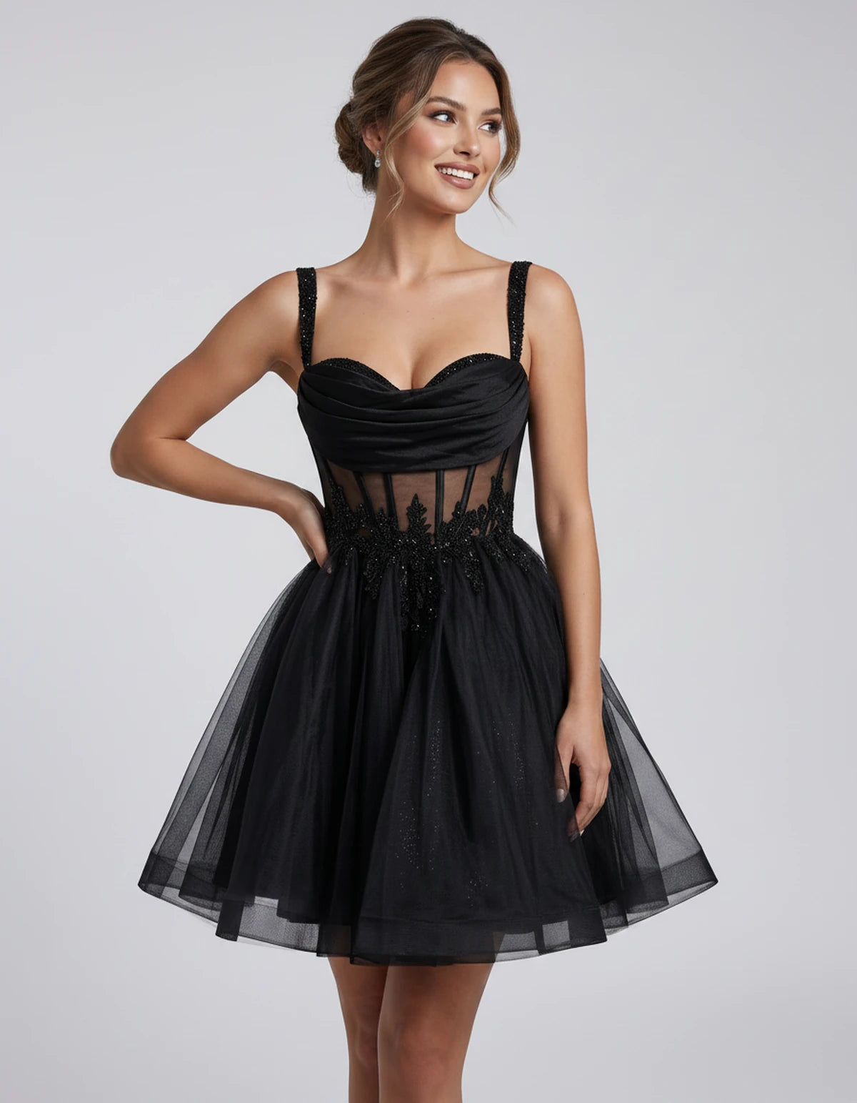 Caravelle Mini Dresses — Black | SKU: RB-e7e7aa-black-2,RB-e7e7aa-black-4,RB-e7e7aa-black-6,RB-e7e7aa-black-8,RB-e7e7aa-black-10,RB-e7e7aa-black-12,RB-e7e7aa-black-14,RB-e7e7aa-black-14W,RB-e7e7aa-black-16,RB-e7e7aa-black-16W,RB-e7e7aa-black-18W,RB-e7e7aa-black-20W