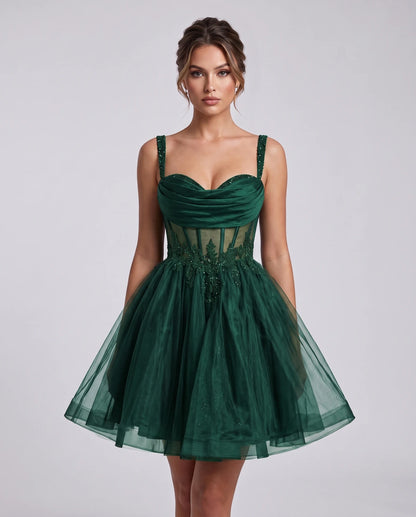 Caravelle Mini Dresses — Green