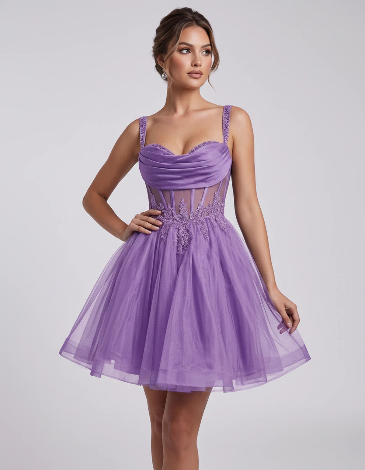 Caravelle Mini Dresses — Light Purple | SKU: RB-e7e7aa-lightp4e-2,RB-e7e7aa-lightp4e-4,RB-e7e7aa-lightp4e-6,RB-e7e7aa-lightp4e-8,RB-e7e7aa-lightp4e-10,RB-e7e7aa-lightp4e-12,RB-e7e7aa-lightp4e-14,RB-e7e7aa-lightp4e-14W,RB-e7e7aa-lightp4e-16,RB-e7e7aa-lightp4e-16W,RB-e7e7aa-lightp4e-18W,RB-e7e7aa-lightp4e-20W