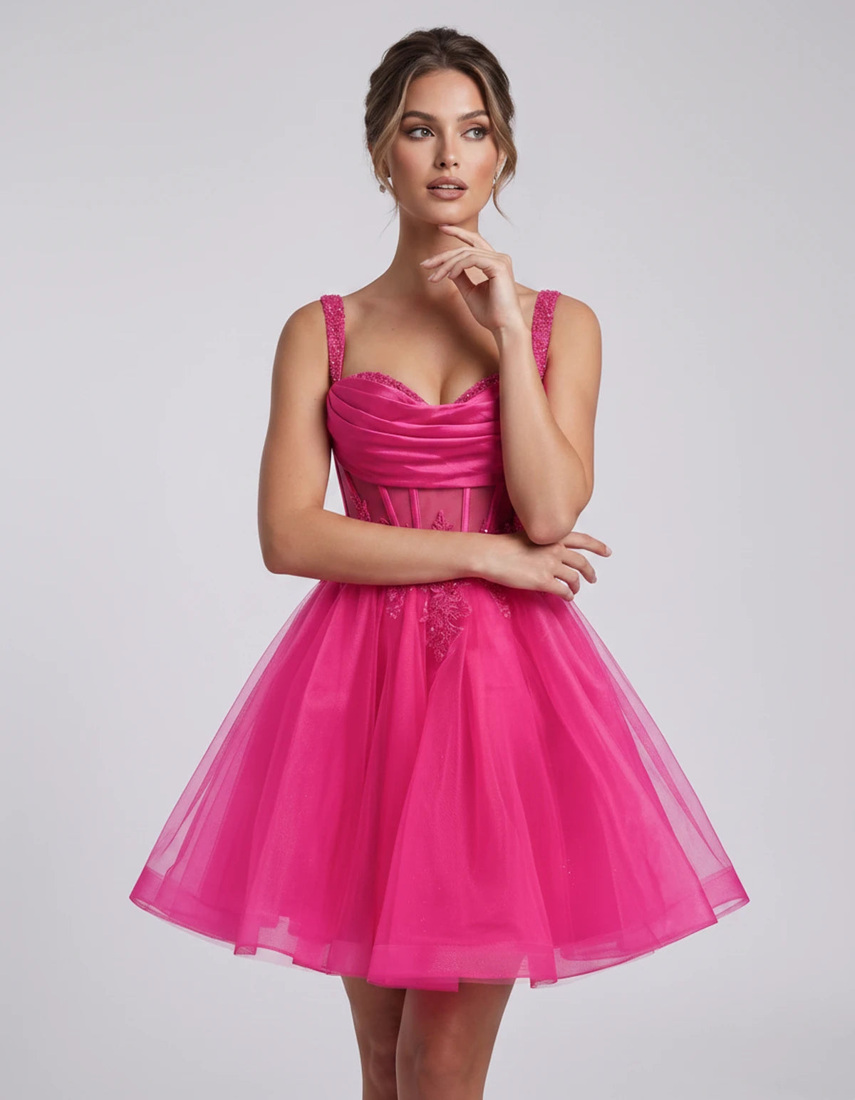 Caravelle Mini Dresses — Pink | SKU: RB-e7e7aa-pink-2,RB-e7e7aa-pink-4,RB-e7e7aa-pink-6,RB-e7e7aa-pink-8,RB-e7e7aa-pink-10,RB-e7e7aa-pink-12,RB-e7e7aa-pink-14,RB-e7e7aa-pink-14W,RB-e7e7aa-pink-16,RB-e7e7aa-pink-16W,RB-e7e7aa-pink-18W,RB-e7e7aa-pink-20W