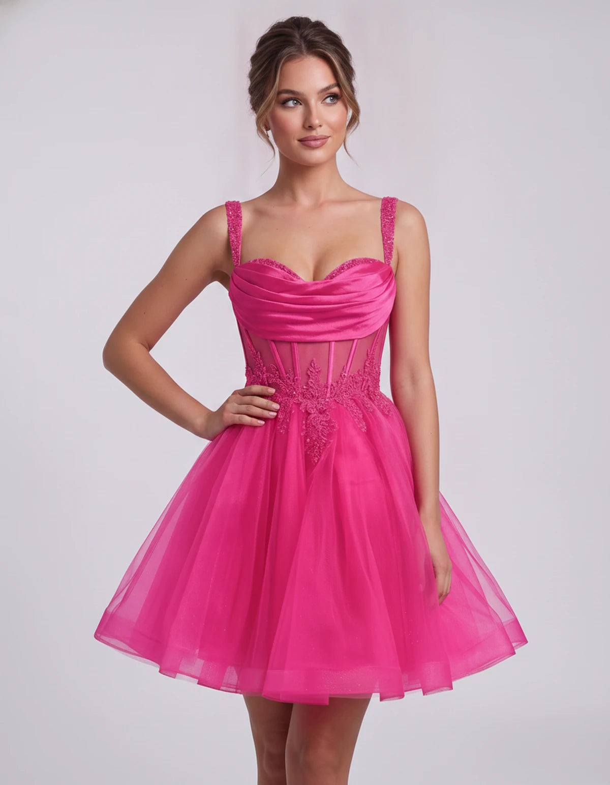 Caravelle Mini Dresses — Pink | SKU: RB-e7e7aa-pink-2,RB-e7e7aa-pink-4,RB-e7e7aa-pink-6,RB-e7e7aa-pink-8,RB-e7e7aa-pink-10,RB-e7e7aa-pink-12,RB-e7e7aa-pink-14,RB-e7e7aa-pink-14W,RB-e7e7aa-pink-16,RB-e7e7aa-pink-16W,RB-e7e7aa-pink-18W,RB-e7e7aa-pink-20W