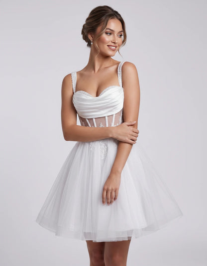 Caravelle Mini Dresses — White | SKU: RB-e7e7aa-white-2,RB-e7e7aa-white-4,RB-e7e7aa-white-6,RB-e7e7aa-white-8,RB-e7e7aa-white-10,RB-e7e7aa-white-12,RB-e7e7aa-white-14,RB-e7e7aa-white-14W,RB-e7e7aa-white-16,RB-e7e7aa-white-16W,RB-e7e7aa-white-18W,RB-e7e7aa-white-20W