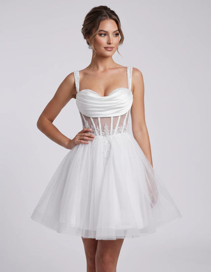 Caravelle Mini Dresses — White | SKU: RB-e7e7aa-white-2,RB-e7e7aa-white-4,RB-e7e7aa-white-6,RB-e7e7aa-white-8,RB-e7e7aa-white-10,RB-e7e7aa-white-12,RB-e7e7aa-white-14,RB-e7e7aa-white-14W,RB-e7e7aa-white-16,RB-e7e7aa-white-16W,RB-e7e7aa-white-18W,RB-e7e7aa-white-20W