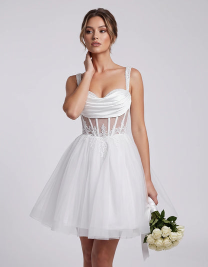Caravelle Mini Dresses — White | SKU: RB-e7e7aa-white-2,RB-e7e7aa-white-4,RB-e7e7aa-white-6,RB-e7e7aa-white-8,RB-e7e7aa-white-10,RB-e7e7aa-white-12,RB-e7e7aa-white-14,RB-e7e7aa-white-14W,RB-e7e7aa-white-16,RB-e7e7aa-white-16W,RB-e7e7aa-white-18W,RB-e7e7aa-white-20W