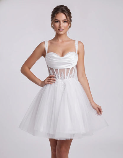 Caravelle Mini Dresses — White | SKU: RB-e7e7aa-white-2,RB-e7e7aa-white-4,RB-e7e7aa-white-6,RB-e7e7aa-white-8,RB-e7e7aa-white-10,RB-e7e7aa-white-12,RB-e7e7aa-white-14,RB-e7e7aa-white-14W,RB-e7e7aa-white-16,RB-e7e7aa-white-16W,RB-e7e7aa-white-18W,RB-e7e7aa-white-20W