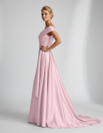 Teal,beige,green,pink,dusty Rose,dusty Blue,coral,blue,gold,lilac,black,plum,burgundy,red,fuchsia,brown Satin Mermaid V-Neck | SKU: VM-584920173641258-PINK-L,VM-584920173641258-PINK-M,VM-584920173641258-PINK-S,VM-584920173641258-PINK-XL,VM-584920173641258-PINK-XS