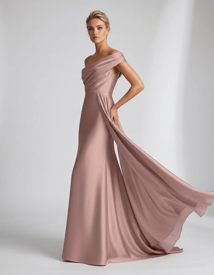 Teal,beige,green,pink,dusty Rose,dusty Blue,coral,blue,gold,lilac,black,plum,burgundy,red,fuchsia,brown Satin Mermaid V-Neck | SKU: VM-584920173641258-DUSTYROSE-L,VM-584920173641258-DUSTYROSE-M,VM-584920173641258-DUSTYROSE-S,VM-584920173641258-DUSTYROSE-XL,VM-584920173641258-DUSTYROSE-XS