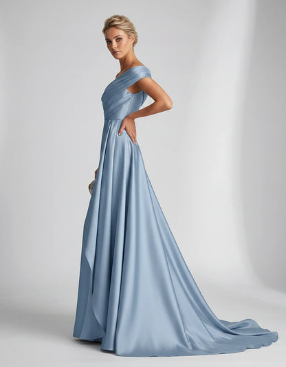 Teal,beige,green,pink,dusty Rose,dusty Blue,coral,blue,gold,lilac,black,plum,burgundy,red,fuchsia,brown Satin Mermaid V-Neck | SKU: VM-584920173641258-DUSTYBLUE-L,VM-584920173641258-DUSTYBLUE-M,VM-584920173641258-DUSTYBLUE-S,VM-584920173641258-DUSTYBLUE-XL,VM-584920173641258-DUSTYBLUE-XS