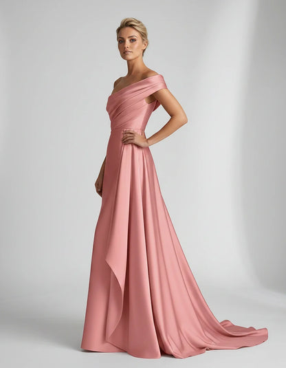 Teal,beige,green,pink,dusty Rose,dusty Blue,coral,blue,gold,lilac,black,plum,burgundy,red,fuchsia,brown Satin Mermaid V-Neck | SKU: VM-584920173641258-CORAL-L,VM-584920173641258-CORAL-M,VM-584920173641258-CORAL-S,VM-584920173641258-CORAL-XL,VM-584920173641258-CORAL-XS