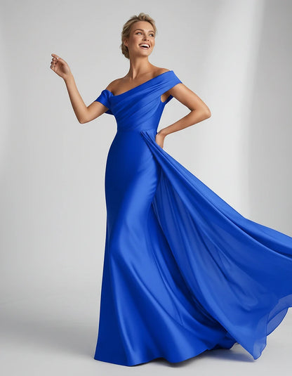 Teal,beige,green,pink,dusty Rose,dusty Blue,coral,blue,gold,lilac,black,plum,burgundy,red,fuchsia,brown Satin Mermaid V-Neck | SKU: VM-584920173641258-BLUE-L,VM-584920173641258-BLUE-M,VM-584920173641258-BLUE-S,VM-584920173641258-BLUE-XL,VM-584920173641258-BLUE-XS