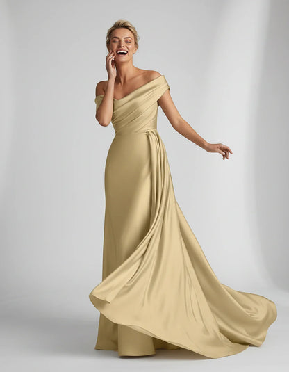 Teal,beige,green,pink,dusty Rose,dusty Blue,coral,blue,gold,lilac,black,plum,burgundy,red,fuchsia,brown Satin Mermaid V-Neck | SKU: VM-584920173641258-GOLD-L,VM-584920173641258-GOLD-M,VM-584920173641258-GOLD-S,VM-584920173641258-GOLD-XL,VM-584920173641258-GOLD-XS