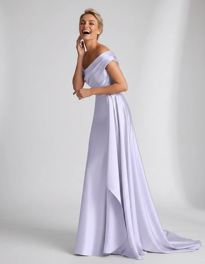 Teal,beige,green,pink,dusty Rose,dusty Blue,coral,blue,gold,lilac,black,plum,burgundy,red,fuchsia,brown Satin Mermaid V-Neck | SKU: VM-584920173641258-LILAC-L,VM-584920173641258-LILAC-M,VM-584920173641258-LILAC-S,VM-584920173641258-LILAC-XL,VM-584920173641258-LILAC-XS