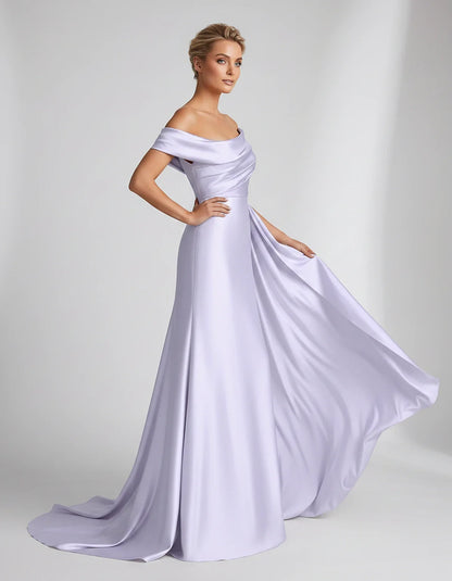 Teal,beige,green,pink,dusty Rose,dusty Blue,coral,blue,gold,lilac,black,plum,burgundy,red,fuchsia,brown Satin Mermaid V-Neck | SKU: VM-584920173641258-LILAC-L,VM-584920173641258-LILAC-M,VM-584920173641258-LILAC-S,VM-584920173641258-LILAC-XL,VM-584920173641258-LILAC-XS