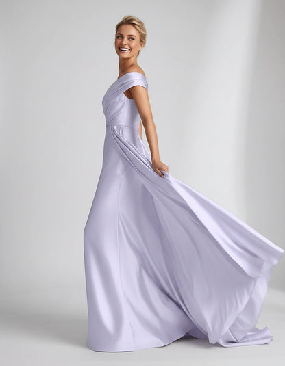Teal,beige,green,pink,dusty Rose,dusty Blue,coral,blue,gold,lilac,black,plum,burgundy,red,fuchsia,brown Satin Mermaid V-Neck | SKU: VM-584920173641258-LILAC-L,VM-584920173641258-LILAC-M,VM-584920173641258-LILAC-S,VM-584920173641258-LILAC-XL,VM-584920173641258-LILAC-XS