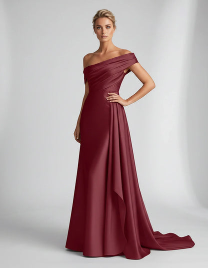 Teal,beige,green,pink,dusty Rose,dusty Blue,coral,blue,gold,lilac,black,plum,burgundy,red,fuchsia,brown Satin Mermaid V-Neck | SKU: VM-584920173641258-BURGUNDY-L,VM-584920173641258-BURGUNDY-M,VM-584920173641258-BURGUNDY-S,VM-584920173641258-BURGUNDY-XL,VM-584920173641258-BURGUNDY-XS