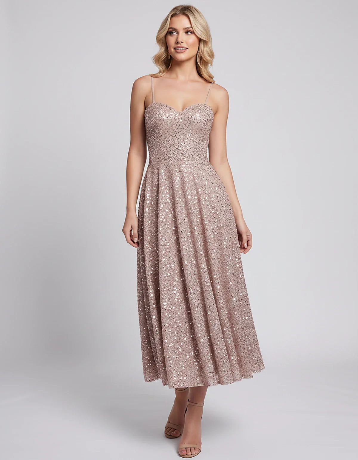 Sequin Spaghetti Strap Sweetheart A-Line Midi Dress with Pockets for Party, Cocktail, Evening, Wedding Guest, Graduation & Su | SKU: CLD-739582046193857-DUSTYPINK-L,CLD-739582046193857-DUSTYPINK-M,CLD-739582046193857-DUSTYPINK-S,CLD-739582046193857-DUSTYPINK-XL,CLD-739582046193857-DUSTYPINK-XS