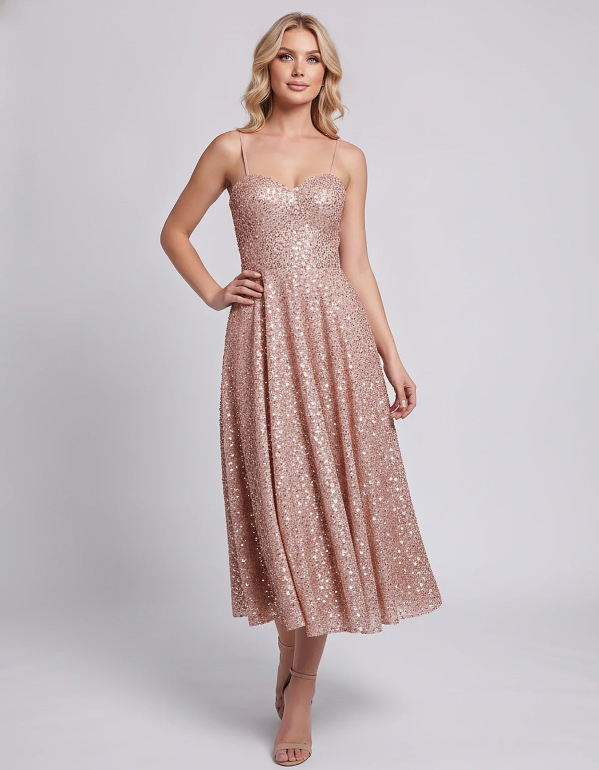 Sequin Spaghetti Strap Sweetheart A-Line Midi Dress with Pockets for Party, Cocktail, Evening, Wedding Guest, Graduation & Su | SKU: CLD-739582046193857-DUSTYROSE-L,CLD-739582046193857-DUSTYROSE-M,CLD-739582046193857-DUSTYROSE-S,CLD-739582046193857-DUSTYROSE-XL,CLD-739582046193857-DUSTYROSE-XS