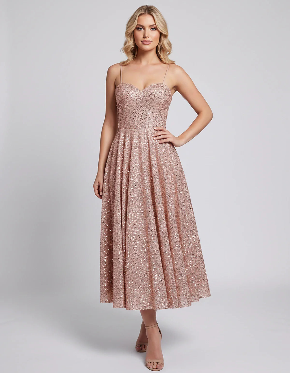 Sequin Spaghetti Strap Sweetheart A-Line Midi Dress with Pockets for Party, Cocktail, Evening, Wedding Guest, Graduation & Su | SKU: CLD-739582046193857-DUSTYROSE-L,CLD-739582046193857-DUSTYROSE-M,CLD-739582046193857-DUSTYROSE-S,CLD-739582046193857-DUSTYROSE-XL,CLD-739582046193857-DUSTYROSE-XS