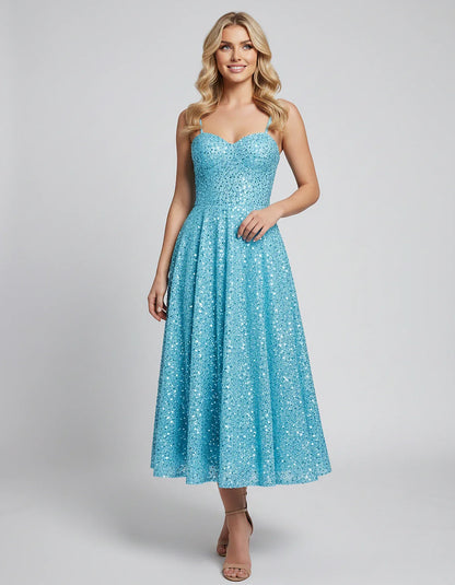 Sequin Spaghetti Strap Sweetheart A-Line Midi Dress with Pockets for Party, Cocktail, Evening, Wedding Guest, Graduation & Su | SKU: CLD-739582046193857-AQUA-L,CLD-739582046193857-AQUA-M,CLD-739582046193857-AQUA-S,CLD-739582046193857-AQUA-XL,CLD-739582046193857-AQUA-XS