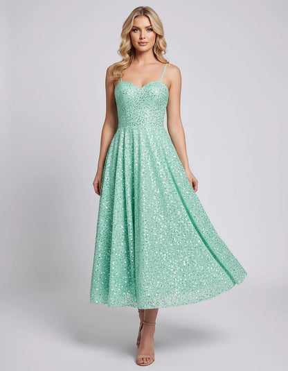 Sequin Spaghetti Strap Sweetheart A-Line Midi Dress with Pockets for Party, Cocktail, Evening, Wedding Guest, Graduation & Su | SKU: CLD-739582046193857-MINT-L,CLD-739582046193857-MINT-M,CLD-739582046193857-MINT-S,CLD-739582046193857-MINT-XL,CLD-739582046193857-MINT-XS