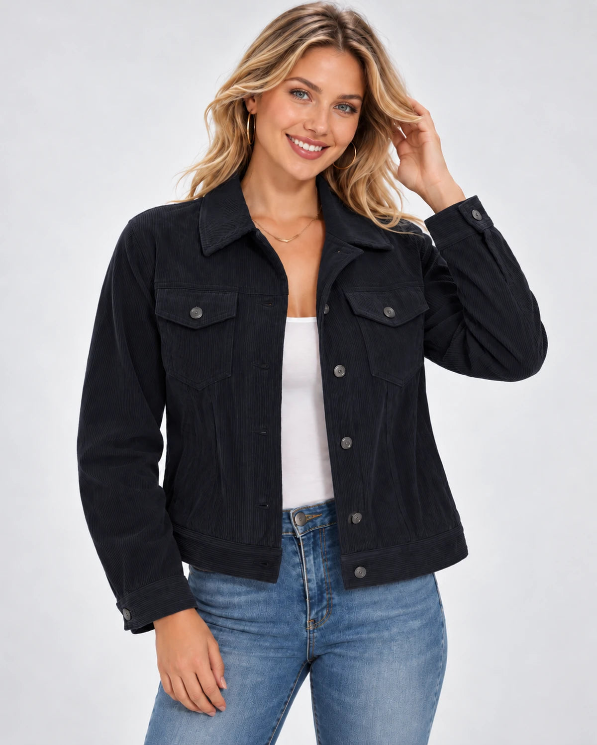 Cendrine Jackets — Black | SKU: RB-684436-black-XS,RB-684436-black-S,RB-684436-black-M,RB-684436-black-L,RB-684436-black-XL,RB-684436-black-2XL