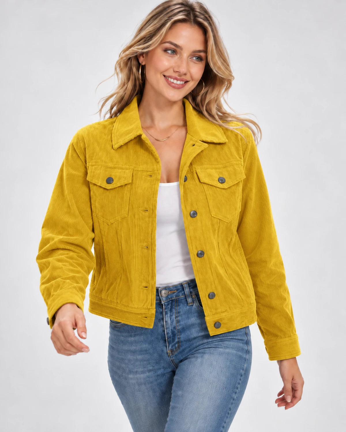 Cendrine Jackets — Yellow | SKU: RB-684436-yellow-XS,RB-684436-yellow-S,RB-684436-yellow-M,RB-684436-yellow-L,RB-684436-yellow-XL,RB-684436-yellow-2XL