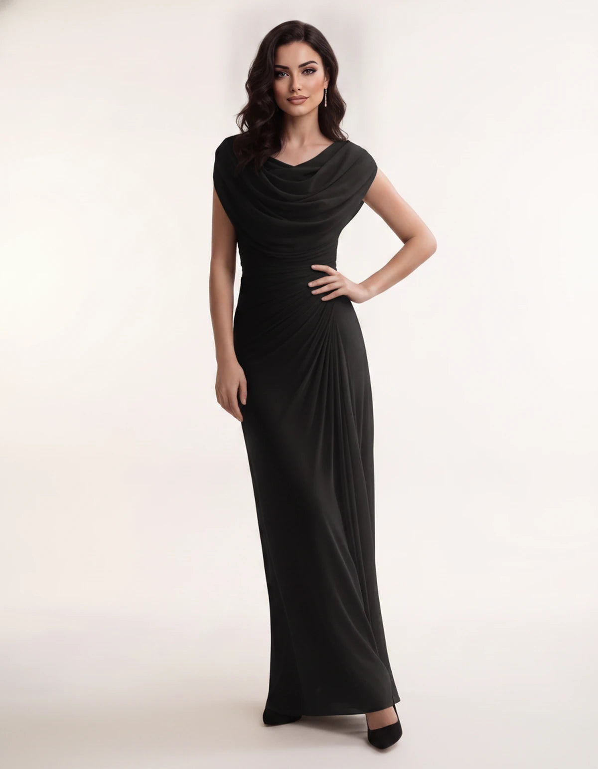 Cerelia Maxi Dresses — Black | SKU: RB-185c20-black-XS,RB-185c20-black-S,RB-185c20-black-M,RB-185c20-black-L,RB-185c20-black-XL,RB-185c20-black-2XL