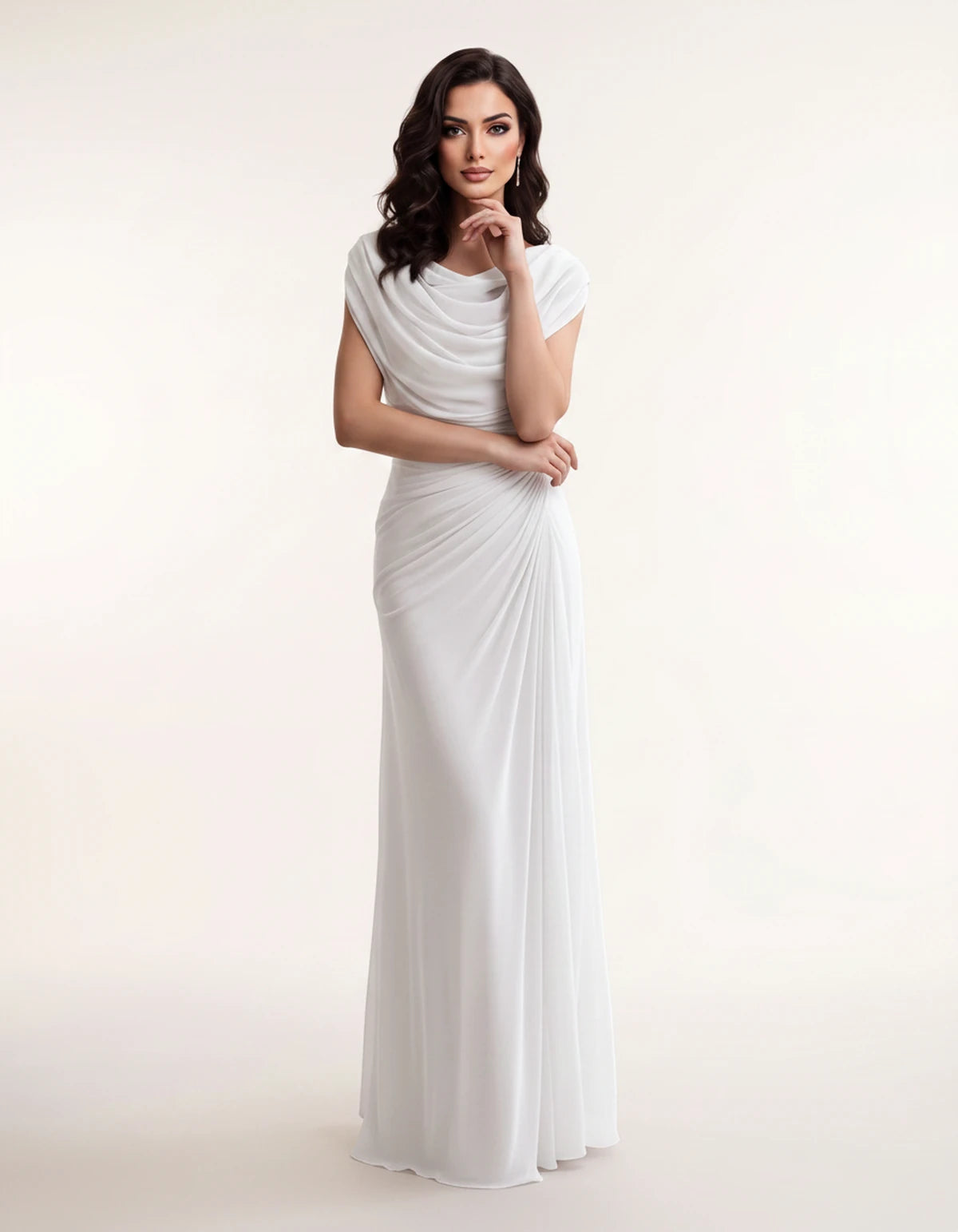 Cerelia Maxi Dresses — White | SKU: RB-185c20-white-XS,RB-185c20-white-S,RB-185c20-white-M,RB-185c20-white-L,RB-185c20-white-XL,RB-185c20-white-2XL