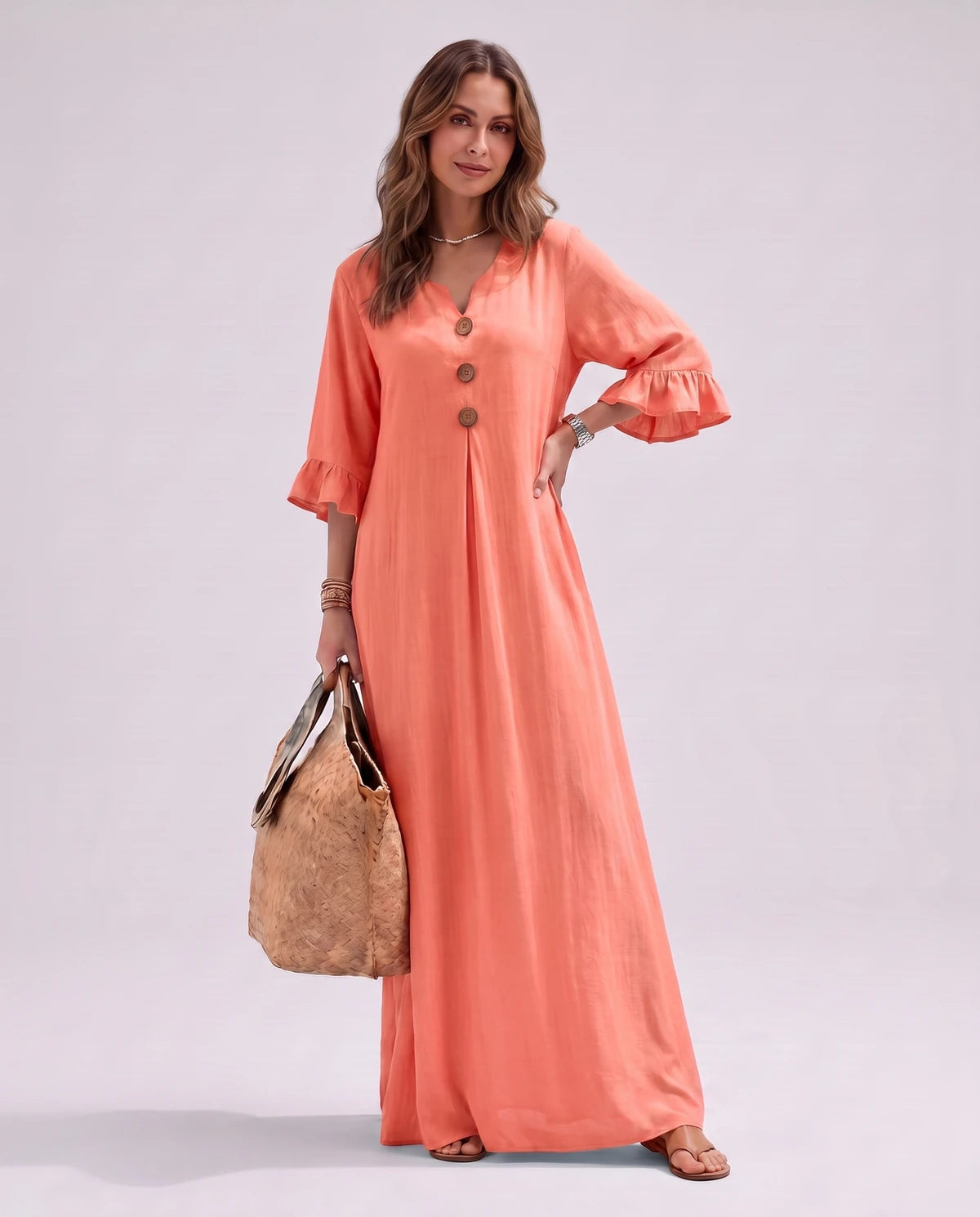 Cerise Maxi Dresses — CX2616 Orange | SKU: RB-4c5291-cx26164a-XS,RB-4c5291-cx26164a-S,RB-4c5291-cx26164a-M,RB-4c5291-cx26164a-L,RB-4c5291-cx26164a-XL,RB-4c5291-cx26164a-2XL