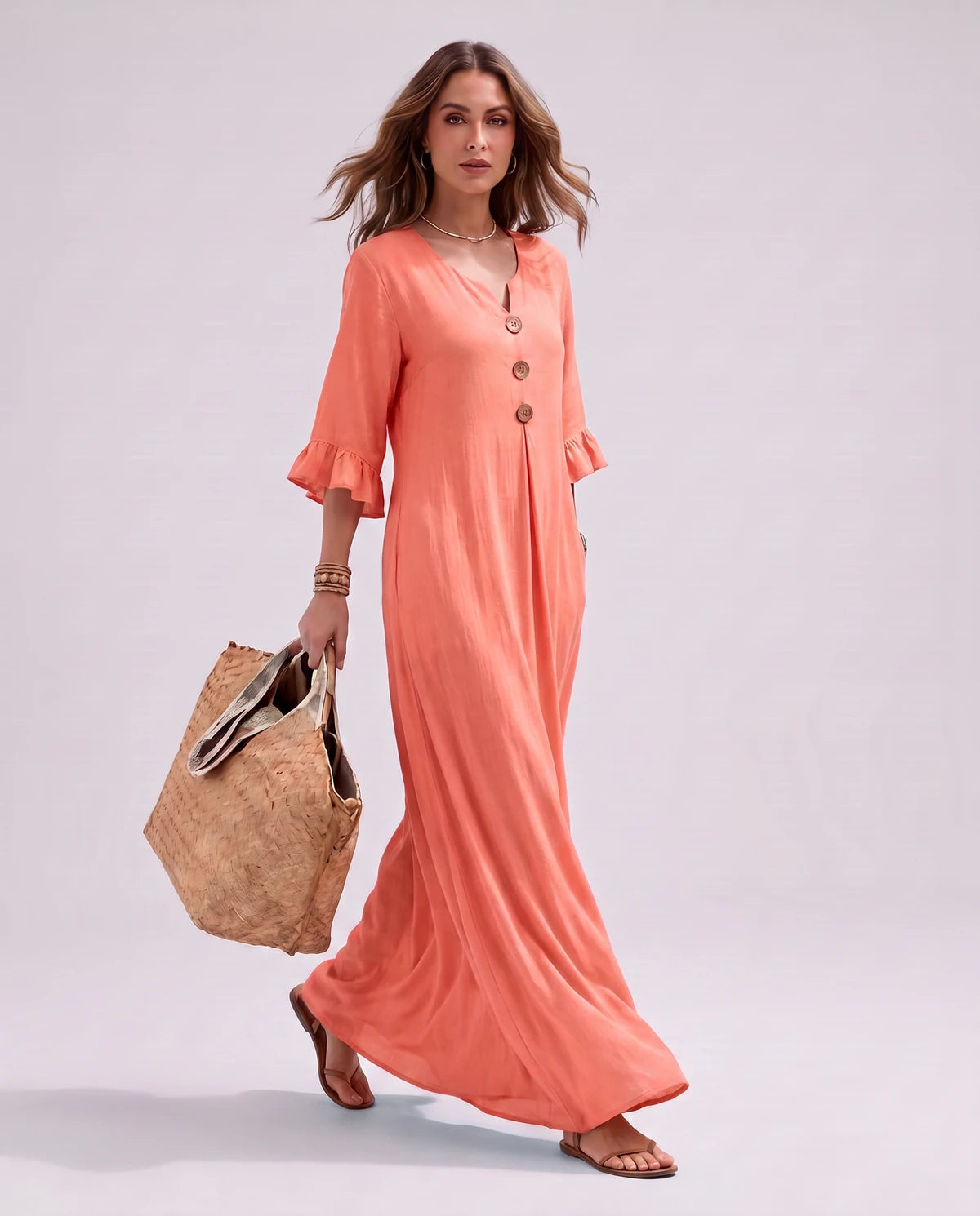 Cerise Maxi Dresses — CX2616 Orange | SKU: RB-4c5291-cx26164a-XS,RB-4c5291-cx26164a-S,RB-4c5291-cx26164a-M,RB-4c5291-cx26164a-L,RB-4c5291-cx26164a-XL,RB-4c5291-cx26164a-2XL