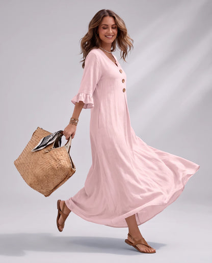 Cerise Maxi Dresses — CX2616 Pink | SKU: RB-4c5291-cx2616fe-XS,RB-4c5291-cx2616fe-S,RB-4c5291-cx2616fe-M,RB-4c5291-cx2616fe-L,RB-4c5291-cx2616fe-XL,RB-4c5291-cx2616fe-2XL