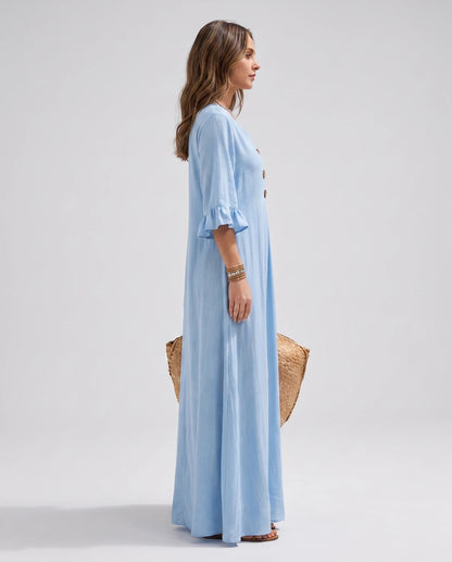 Cerise Maxi Dresses — CX2616 Sky blue | SKU: RB-4c5291-cx261646-XS,RB-4c5291-cx261646-S,RB-4c5291-cx261646-M,RB-4c5291-cx261646-L,RB-4c5291-cx261646-XL,RB-4c5291-cx261646-2XL