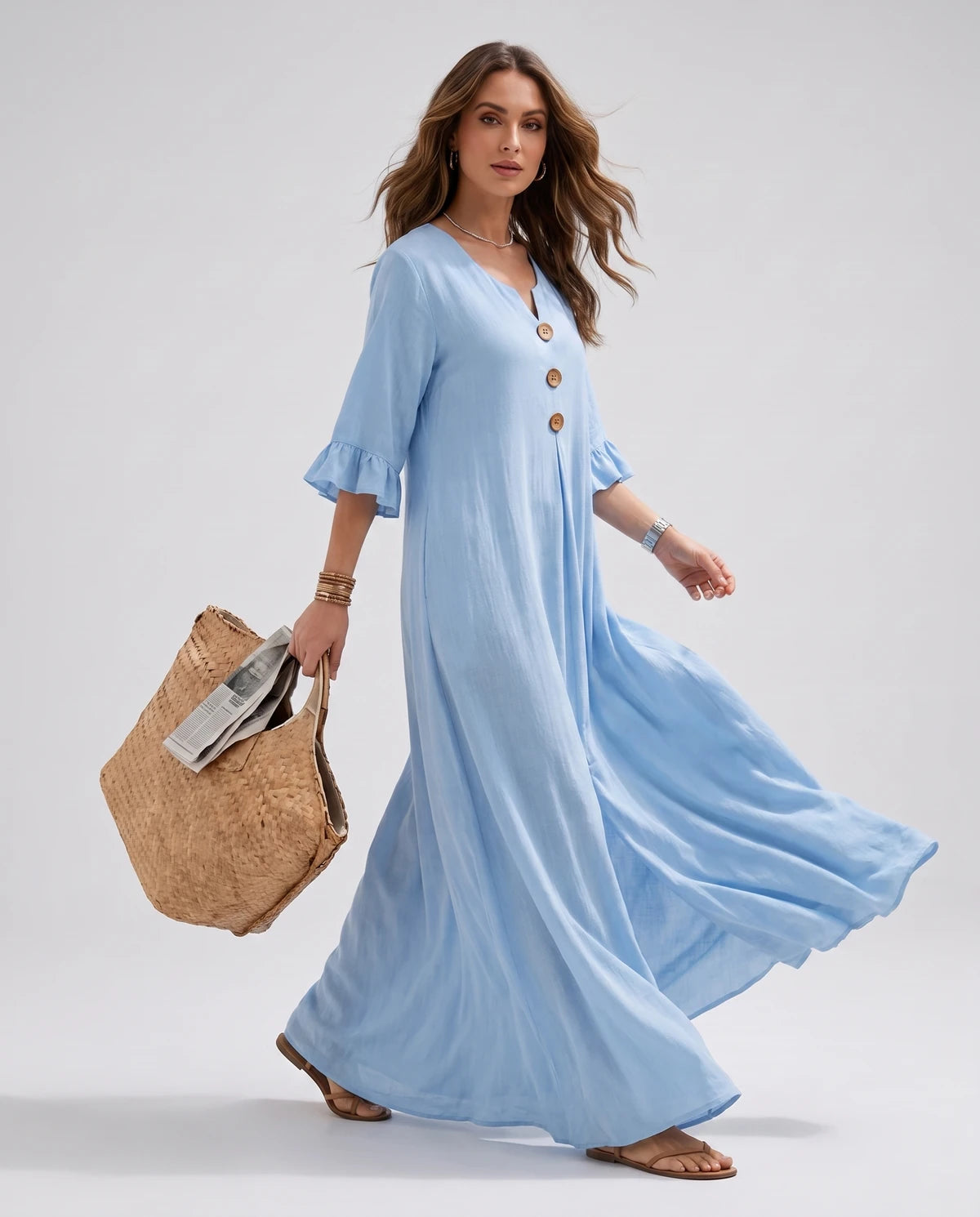 Cerise Maxi Dresses — CX2616 Sky blue | SKU: RB-4c5291-cx261646-XS,RB-4c5291-cx261646-S,RB-4c5291-cx261646-M,RB-4c5291-cx261646-L,RB-4c5291-cx261646-XL,RB-4c5291-cx261646-2XL