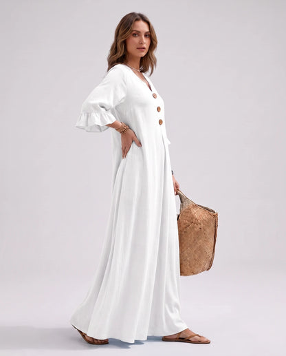 Cerise Maxi Dresses — CX2616 white | SKU: RB-4c5291-cx2616ee-XS,RB-4c5291-cx2616ee-S,RB-4c5291-cx2616ee-M,RB-4c5291-cx2616ee-L,RB-4c5291-cx2616ee-XL,RB-4c5291-cx2616ee-2XL