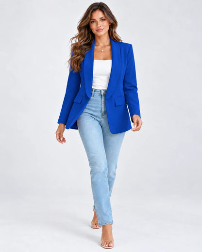 Chandelle Blazer — Blue | SKU: RB-be390a-blue-XS,RB-be390a-blue-S,RB-be390a-blue-M,RB-be390a-blue-L,RB-be390a-blue-XL,RB-be390a-blue-2XL