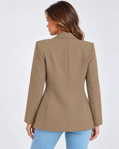 Chandelle Blazer — Light Brown | SKU: RB-be390a-lightb1e-XS,RB-be390a-lightb1e-S,RB-be390a-lightb1e-M,RB-be390a-lightb1e-L,RB-be390a-lightb1e-XL,RB-be390a-lightb1e-2XL