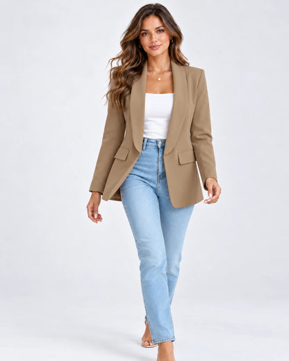 Chandelle Blazer — Light Brown | SKU: RB-be390a-lightb1e-XS,RB-be390a-lightb1e-S,RB-be390a-lightb1e-M,RB-be390a-lightb1e-L,RB-be390a-lightb1e-XL,RB-be390a-lightb1e-2XL