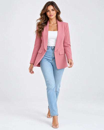 Chandelle Blazer — Pink | SKU: RB-be390a-pink-XS,RB-be390a-pink-S,RB-be390a-pink-M,RB-be390a-pink-L,RB-be390a-pink-XL,RB-be390a-pink-2XL