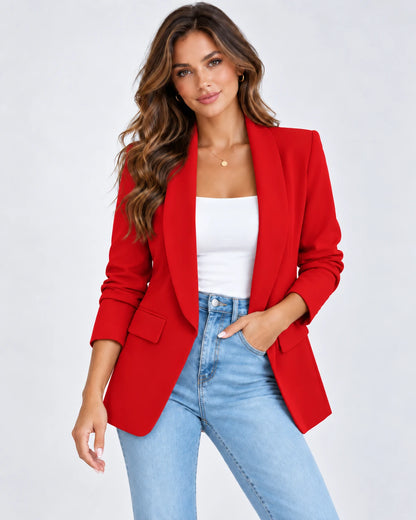 Chandelle Blazer — Red | SKU: RB-be390a-red-XS,RB-be390a-red-S,RB-be390a-red-M,RB-be390a-red-L,RB-be390a-red-XL,RB-be390a-red-2XL