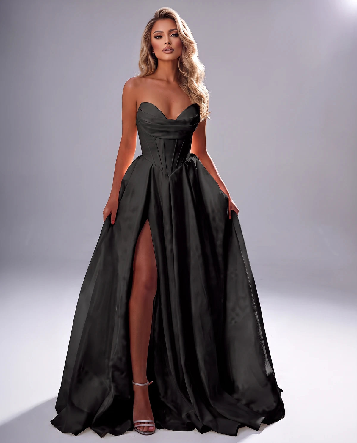 Chantilly Maxi Dresses — Black