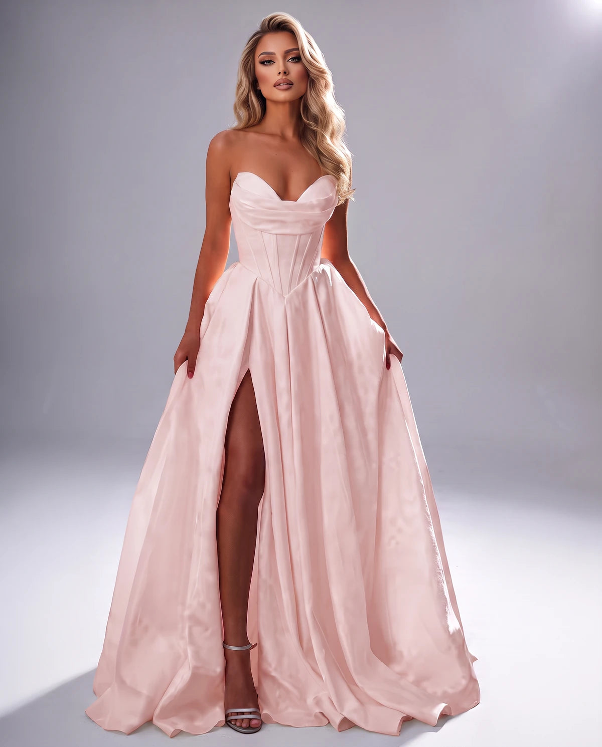 Chantilly Maxi Dresses — Blush