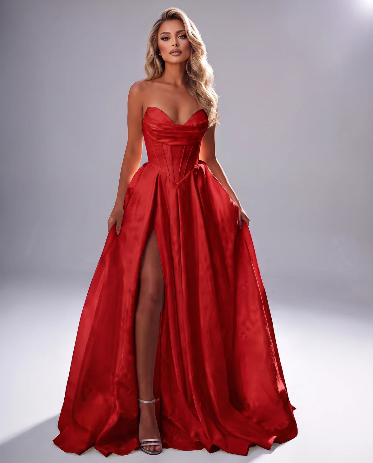 Chantilly Maxi Dresses — Red
