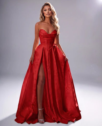 Chantilly Maxi Dresses — Red