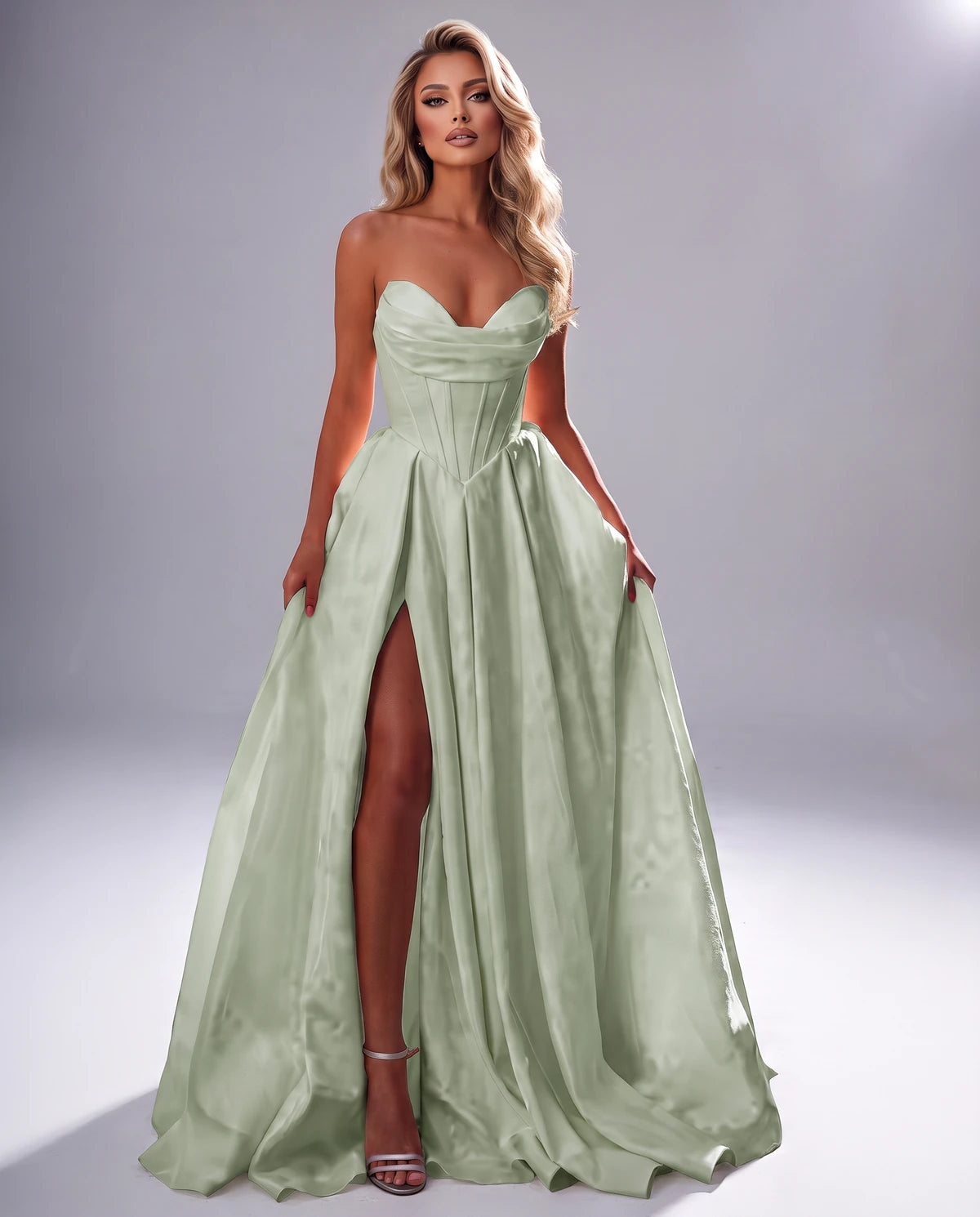 Chantilly Maxi Dresses — Sage