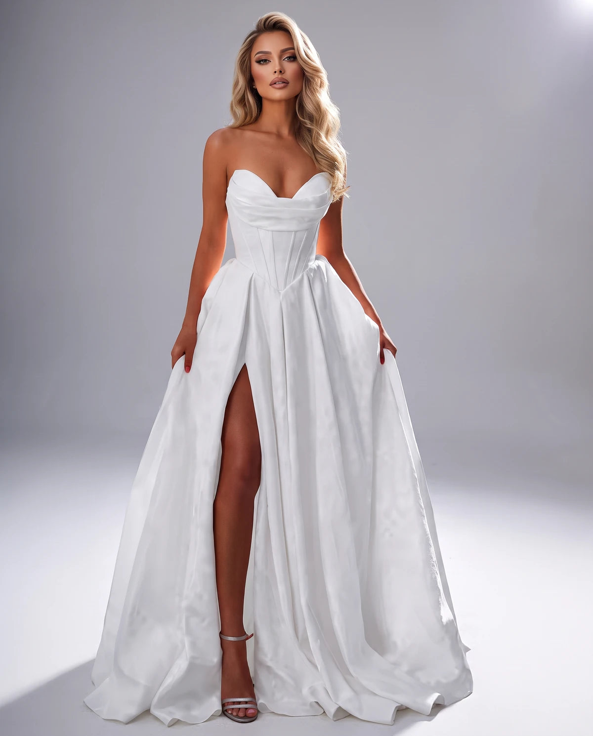 Chantilly Maxi Dresses — White