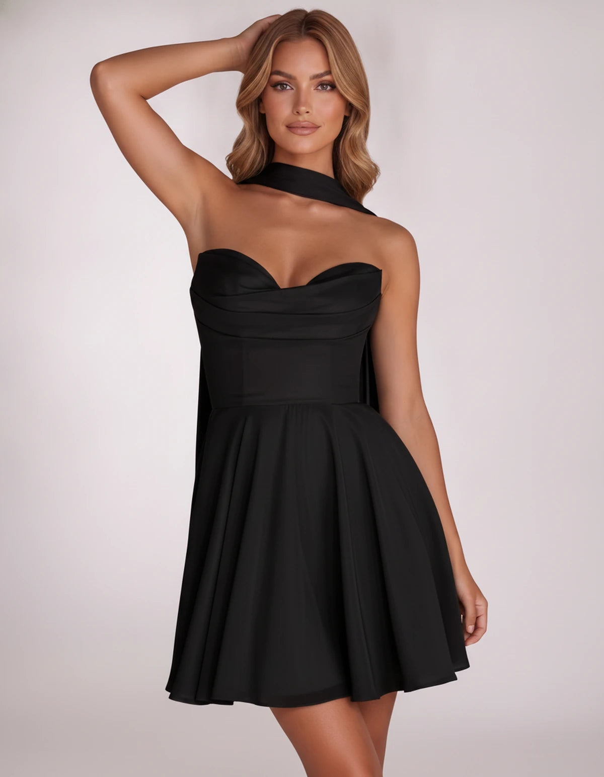 Charlise Mini Dresses — Black | SKU: RB-689848-black-2,RB-689848-black-4,RB-689848-black-6,RB-689848-black-8,RB-689848-black-10,RB-689848-black-12,RB-689848-black-14,RB-689848-black-16,RB-689848-black-16W,RB-689848-black-18W,RB-689848-black-20W,RB-689848-black-22W